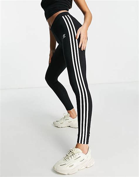 adidas originals leggings muster damen kästchen drei streifen